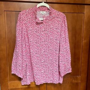 Loft outlet pink floral blouse